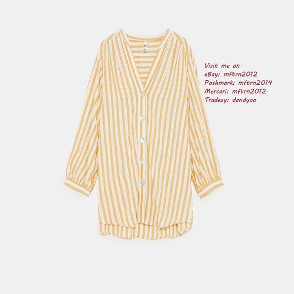 SOLD! ZARA Long Striped Shirtdress* - Picture 12 of 12